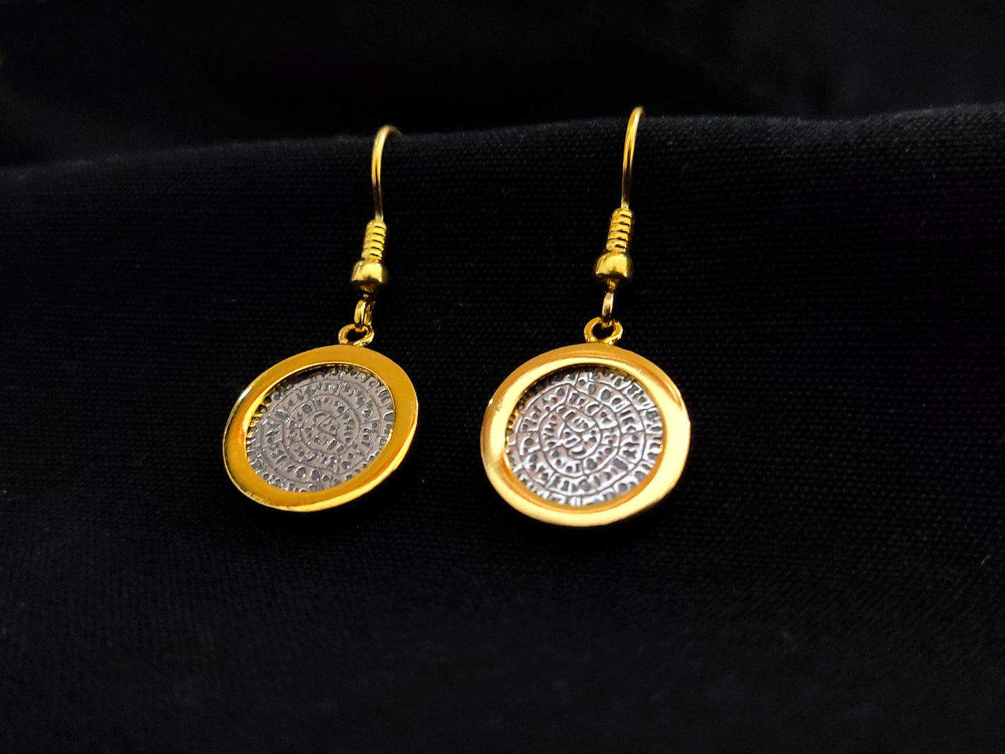 Phaistos Disc Earrings 16mm