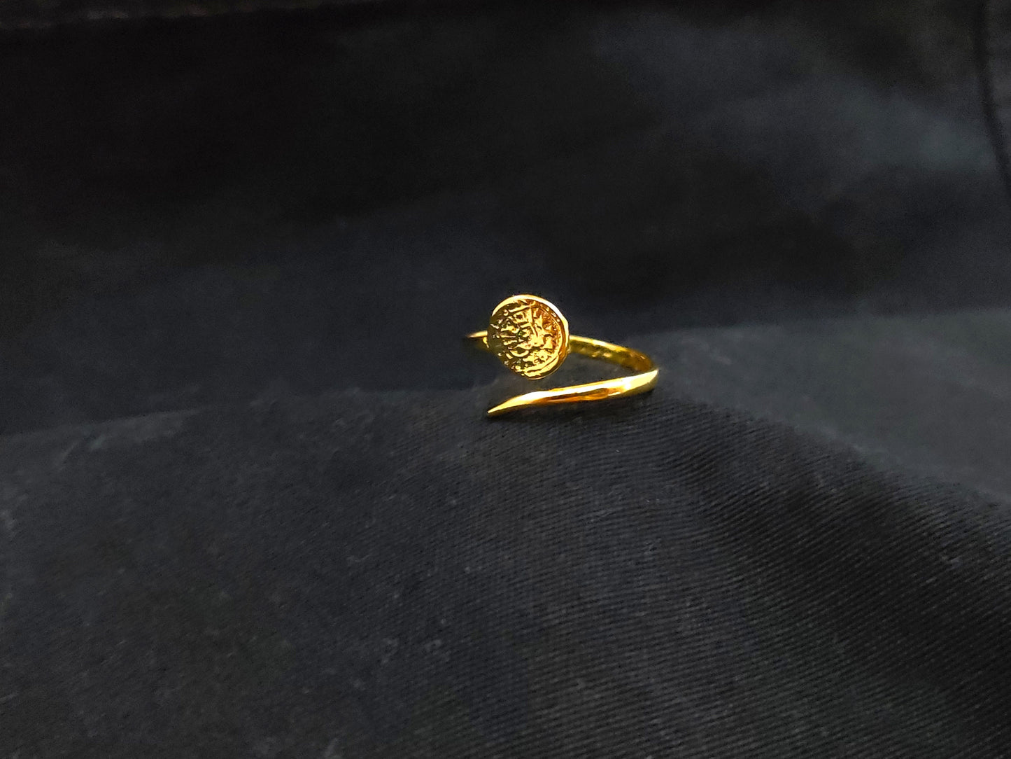 Sterling Silver 925 Phaistos Disc 8mm Greek Minoan Gold Plated Adjustable Ring, Griechischer Silber Ohrringe, Gold Plated Greek Ring, Crete