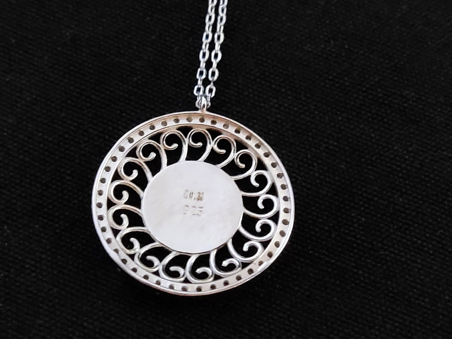 Sterling Silver 925 Greek Evil Eye Mati & Meander Chain Pendant 21mm Necklace, Turquoise Micropave Enamel Evil Eye Jewelry, Good Luck Mati
