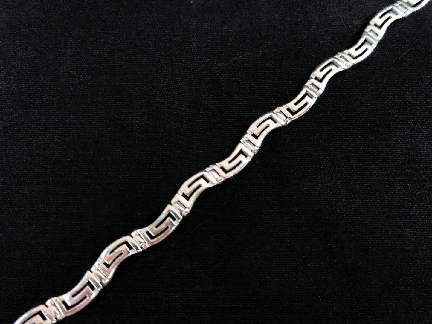 Sterling Silver 925 Ancient Greek Meander Wave Silver Greek Bracelet 5mm, Greek Jewelry, Griechische Silber Armband, Bracelet Grecque