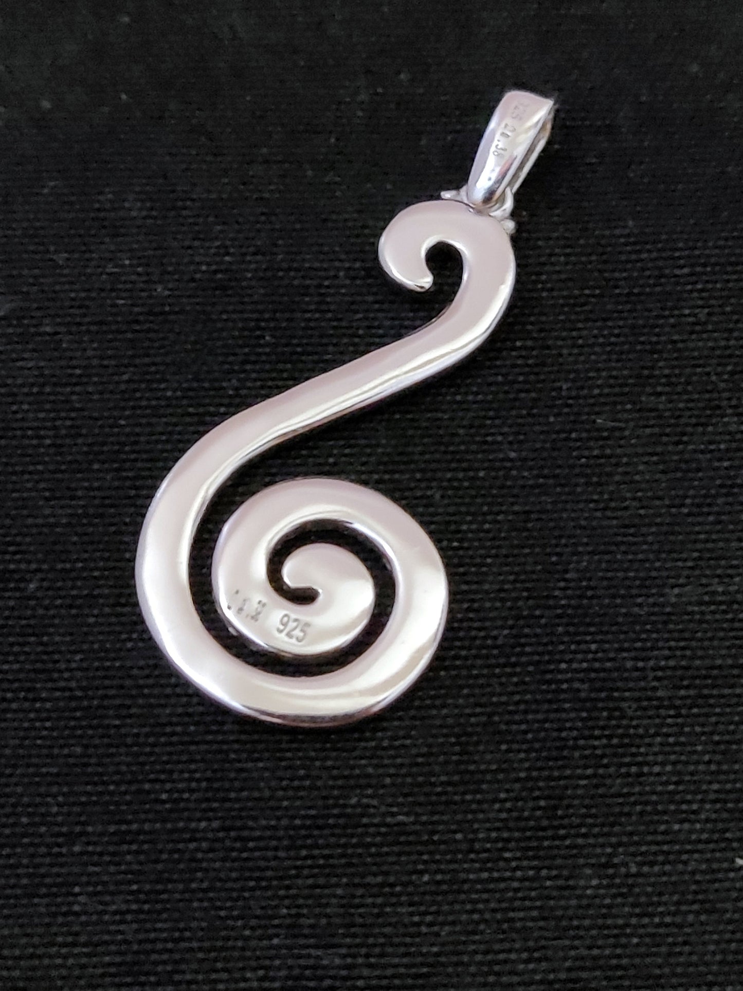Sterling Silver 925 Blue Opal Greek Long Spiral Pendant 36mm , Greek Opal Vortex Pendant, Greek Jewelry, Griechischer Opal Anhanger, Grecque