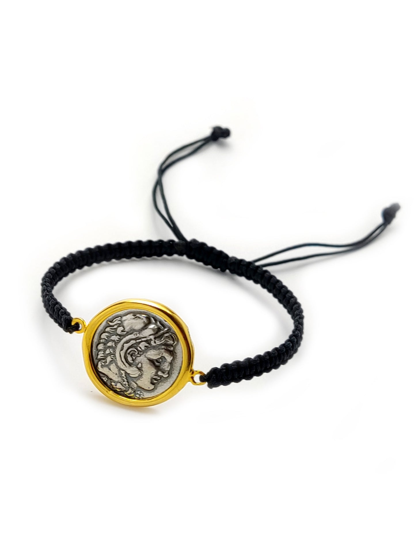 Alexander The Great Cord Silver Bracelet