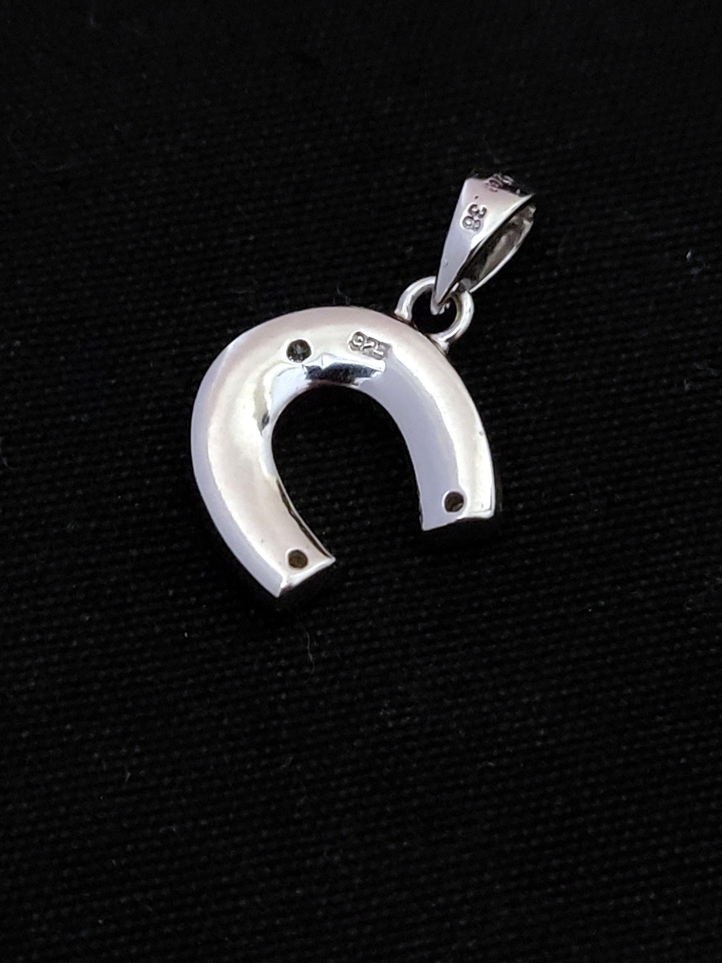 Sterling Silver 925 Blue Opal Greek Horseshoe Pendant 16mm , Greek Opal Lucky Pendant, Greek Jewelry, Griechischer Opal Anhanger, Grecque
