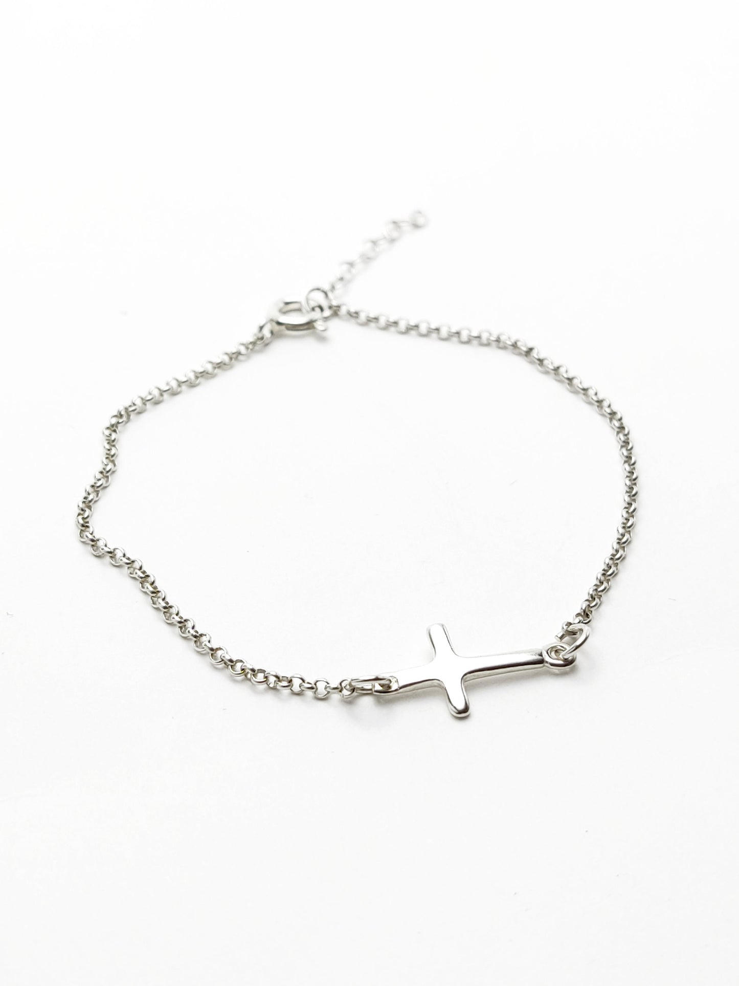 Sterling Silver 925 Cross Fine Bracelet, Jewelry From Greece, Good Luck Charm Bracelet, Greek Cross Charm Bracelet Jewelry, Grece