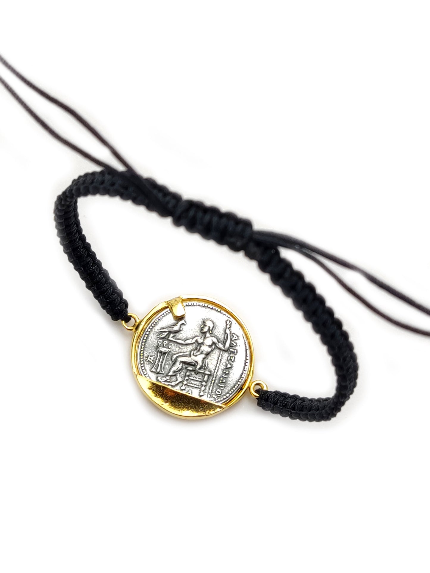 Alexander The Great Cord Silver Bracelet