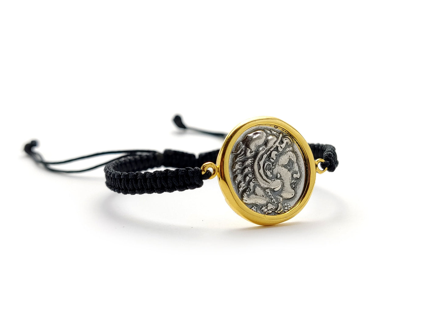 Alexander The Great Cord Silver Bracelet