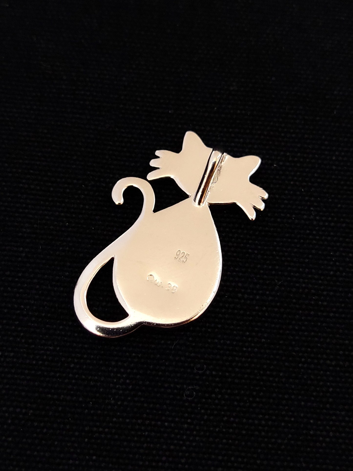 Sterling Silver 925 Blue Opal Greek Cat Animal Pendant 25mm, Greek Opal Cat Pendant, Greek Jewelry, Griechischer Opal Anhanger, Grecque