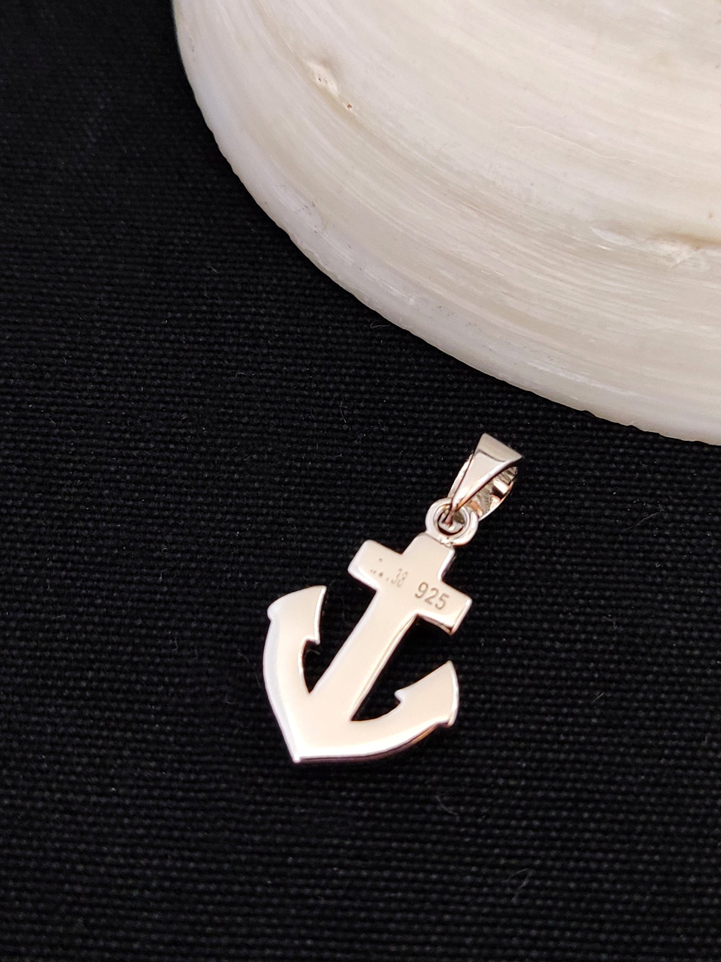 Sterling Silver 925 Blue Opal Greek Anchor Sea Pendant 17mm, Greek Opal Navy Pendant, Greek Jewelry, Griechischer Opal Anhanger, Grecque