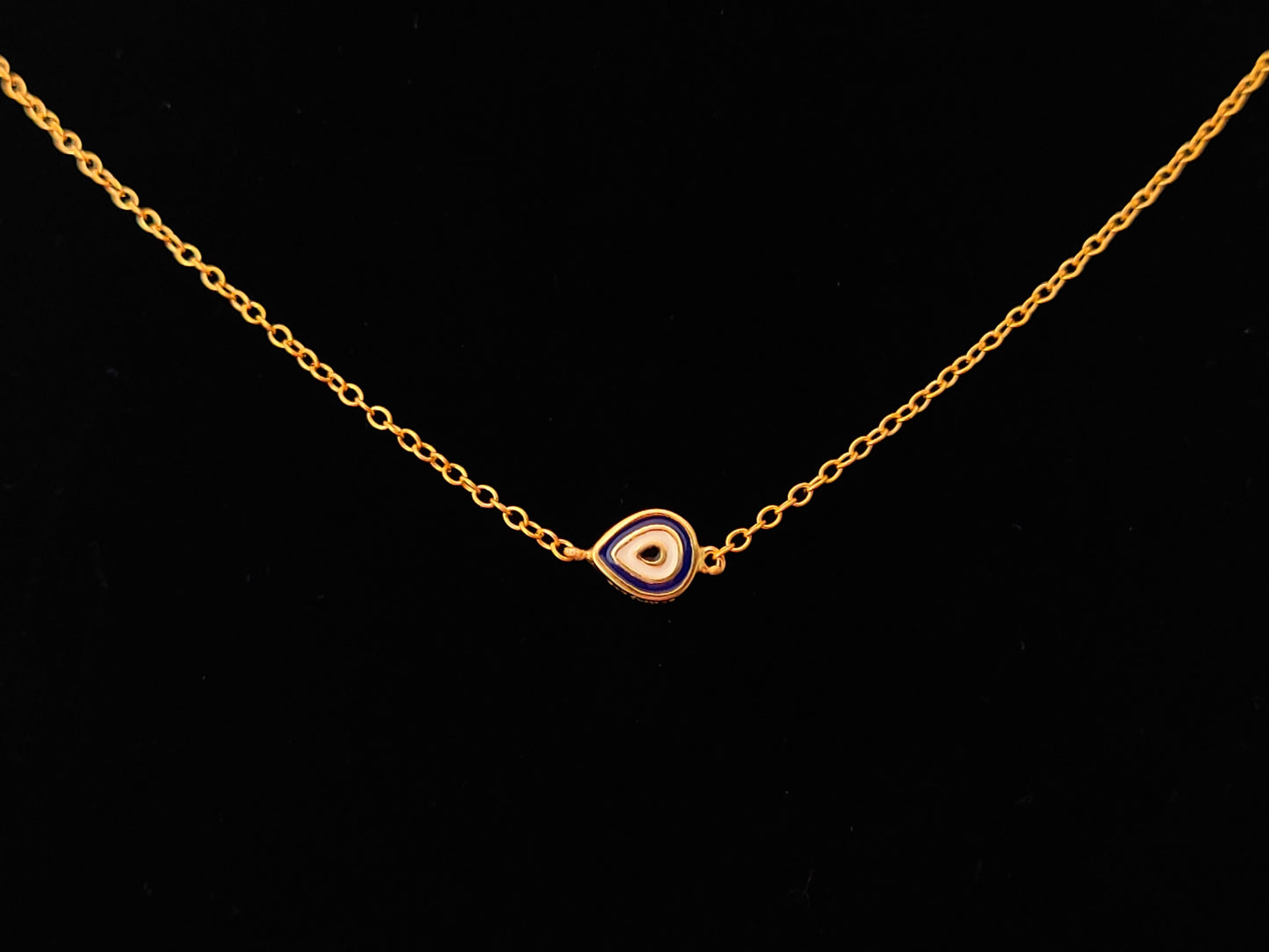 Sterling Silver 925 Small Minimalist Gold Plated Drop Evil Eye Chain Pendant Necklace, Griechischer Kette, Bijoux Grecque, Greek Jewelry