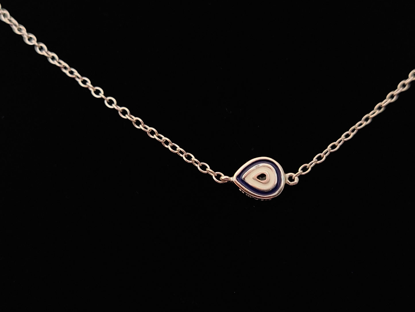 Sterling Silver 925 Small Minimalist Good Luck Enamel Evil Eye Chain Pendant Necklace, Griechischer Kette, Bijoux Grecque, Greek Jewelry