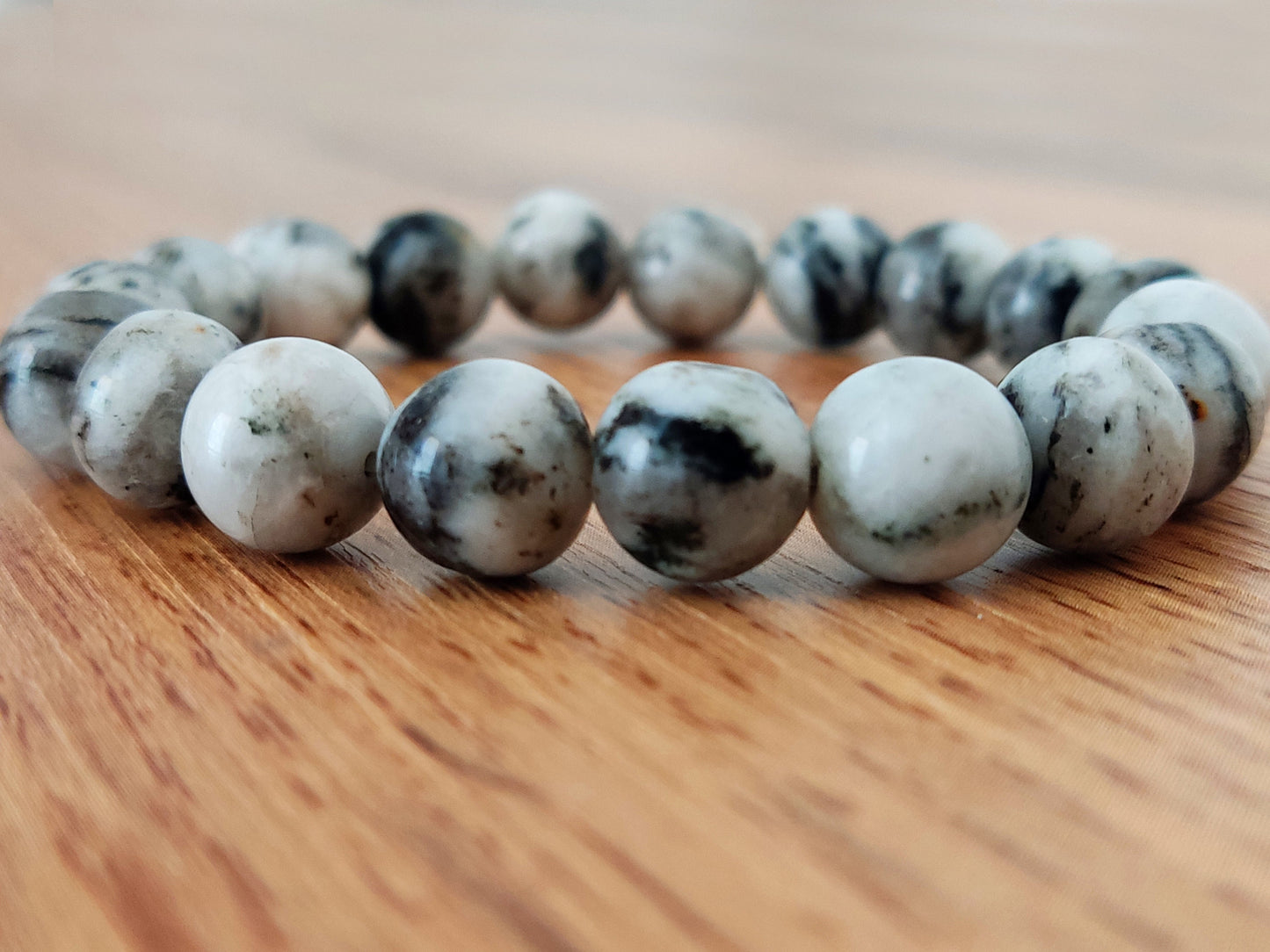 Natural Black-White Jasper 10mm Stones Bracelet, Jasper Bracelet, Jasper Bracelet, Stones Men Women Bracelet, Jasper Iaspis Stein Armband