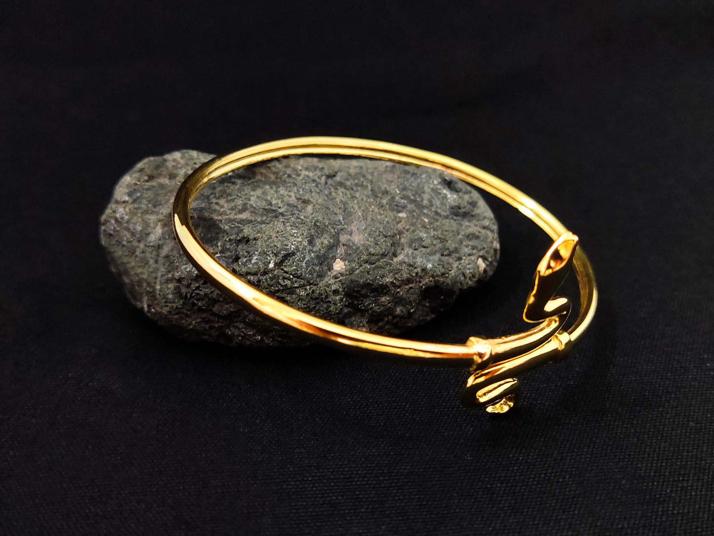 Sterling Silver 925 Fine Snake Gold Plated Bangle Cuff Bracelet, Snake Head Silver Bracelet, Greek Jewelry, Griechischer Armreif, Snake Head