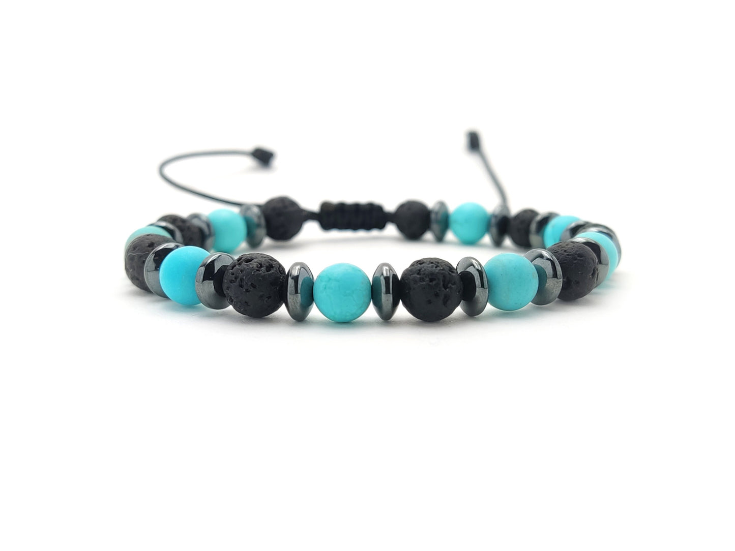 Lava Bracelet, Lava Turquoise Men Women Adjustable Bracelet, Turquoise Bracelet, Santorini Volcanic Lava Stone Bracelet, Mens Bracelet, Lava
