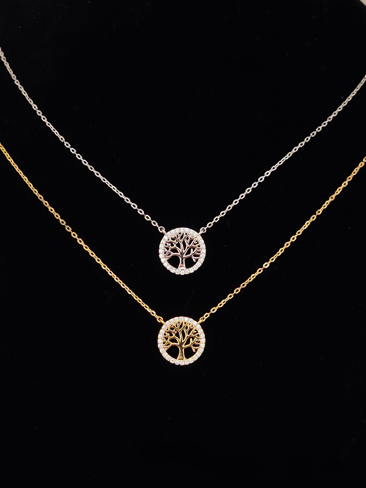 Sterling Silver 925 Silver-Gold-Rose Gold Small Tree Of Life Tiny Pendant Necklace, Tree Of Life Pendant 12mm, Minimalist Necklace Jewelry
