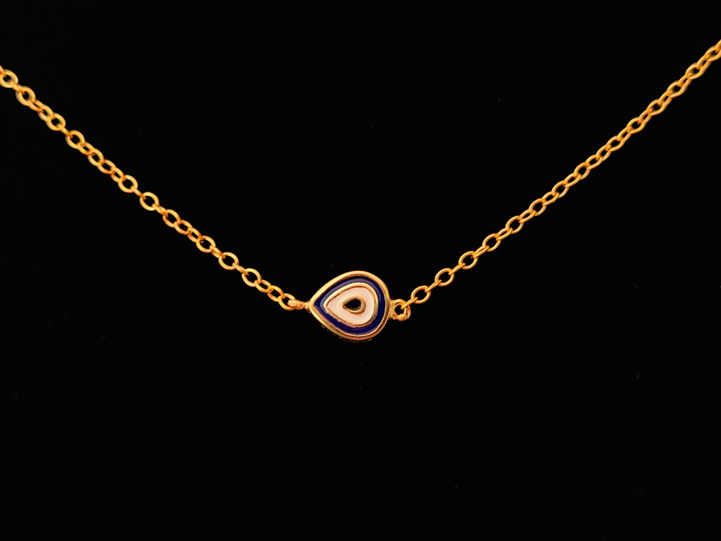 Sterling Silver 925 Small Minimalist Gold Plated Drop Evil Eye Chain Pendant Necklace, Griechischer Kette, Bijoux Grecque, Greek Jewelry