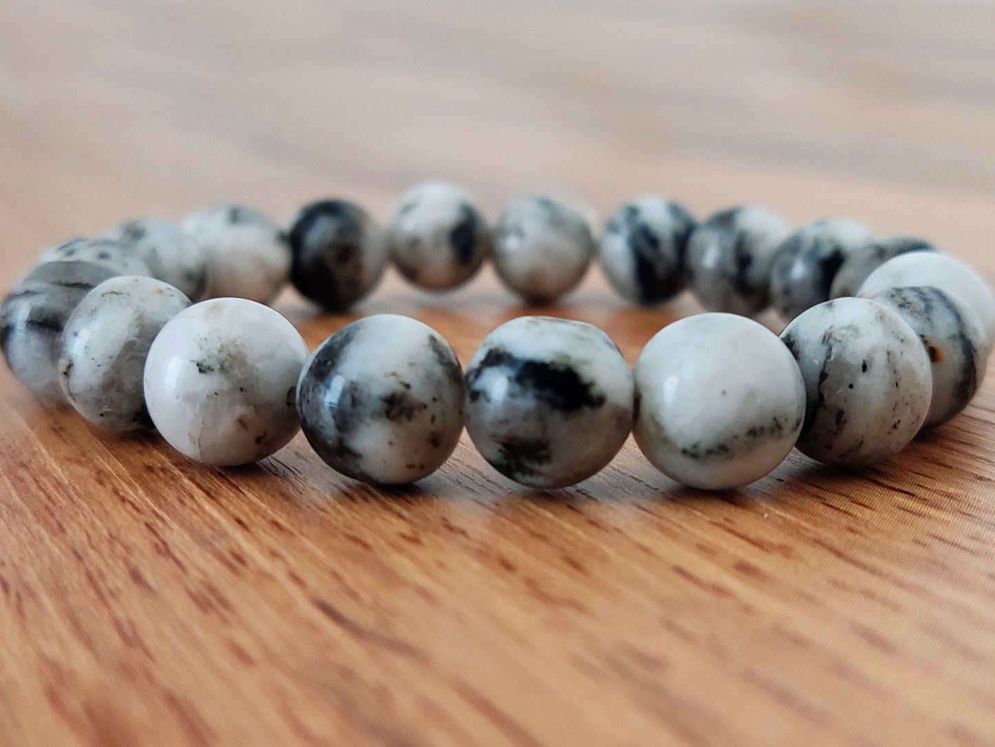 Natural Black-White Jasper 10mm Stones Bracelet, Jasper Bracelet, Jasper Bracelet, Stones Men Women Bracelet, Jasper Iaspis Stein Armband