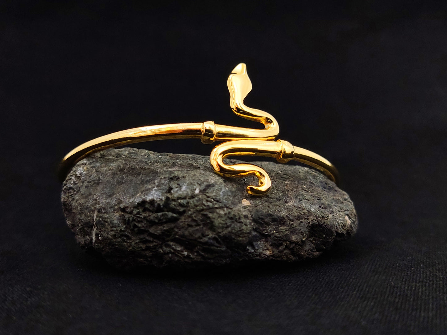 Sterling Silver 925 Fine Snake Gold Plated Bangle Cuff Bracelet, Snake Head Silver Bracelet, Greek Jewelry, Griechischer Armreif, Snake Head