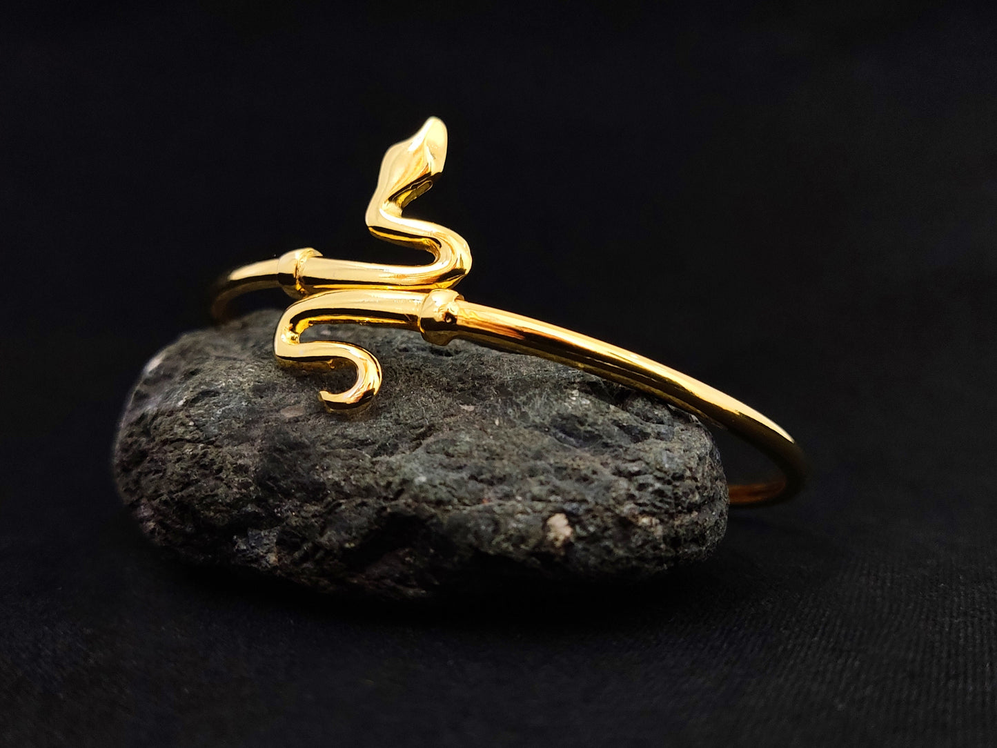 Sterling Silver 925 Fine Snake Gold Plated Bangle Cuff Bracelet, Snake Head Silver Bracelet, Greek Jewelry, Griechischer Armreif, Snake Head