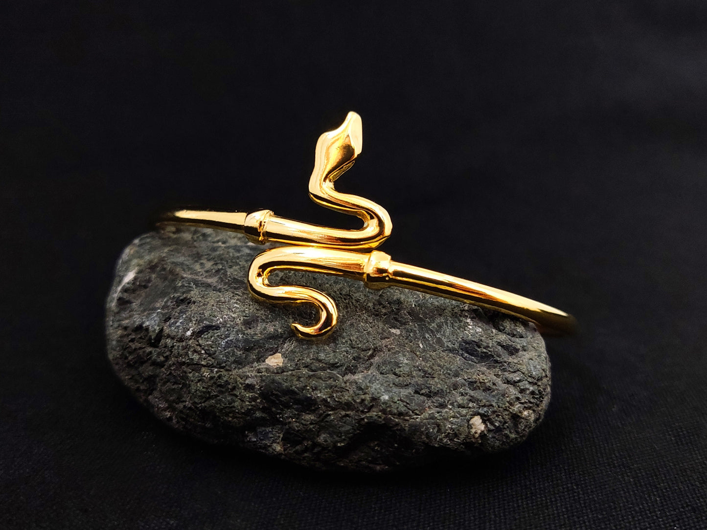 Sterling Silver 925 Fine Snake Gold Plated Bangle Cuff Bracelet, Snake Head Silver Bracelet, Greek Jewelry, Griechischer Armreif, Snake Head