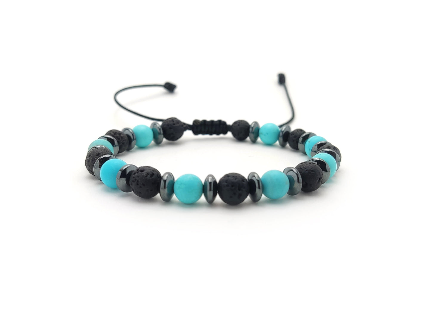 Lava Bracelet, Lava Turquoise Men Women Adjustable Bracelet, Turquoise Bracelet, Santorini Volcanic Lava Stone Bracelet, Mens Bracelet, Lava