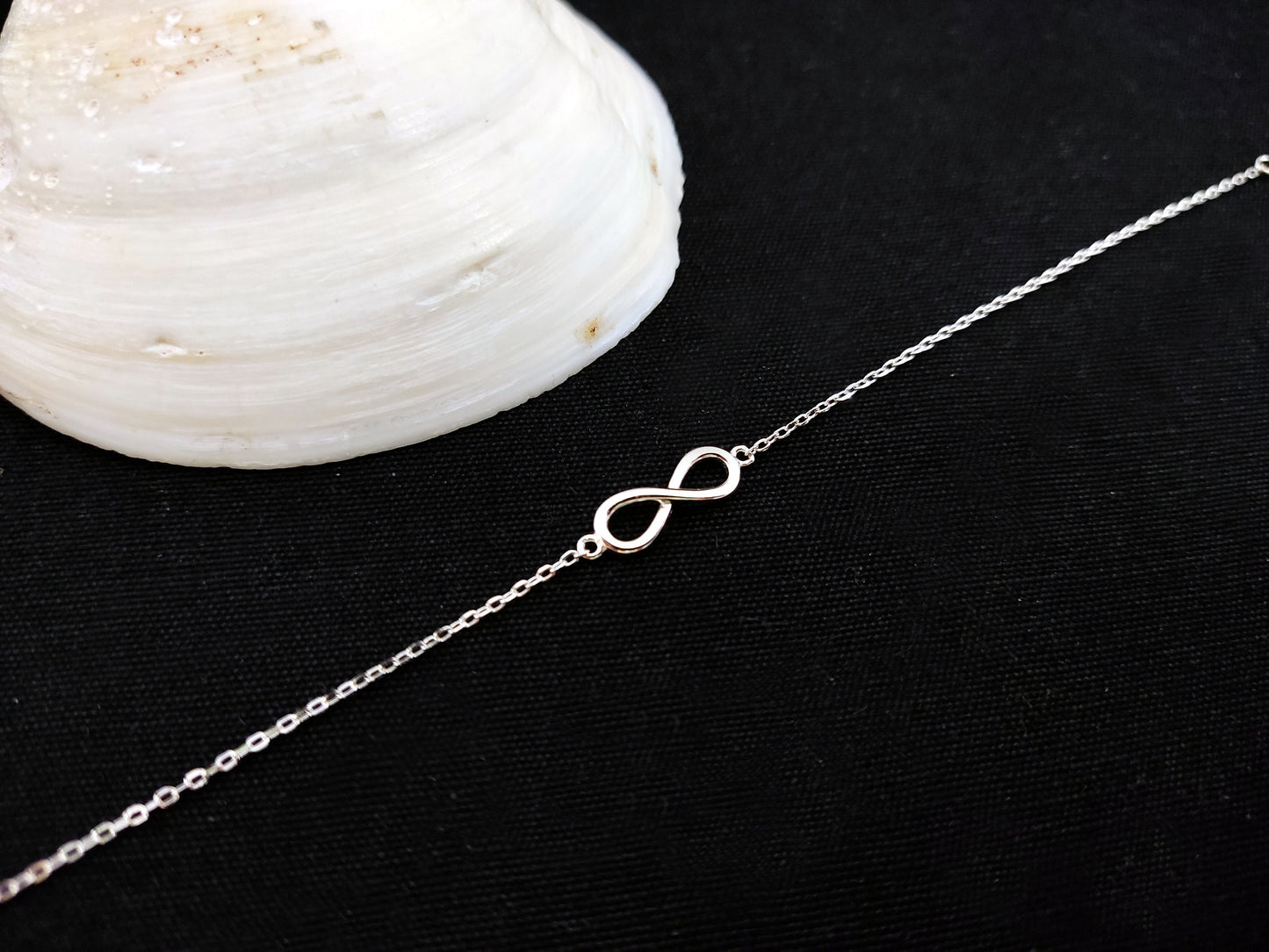 Sterling Silver 925 Infinity Eternity Loop Fine Chain Adjustable Minimalist Bracelet , Griechischer Silber Armband, Bijoux Grece, Crete