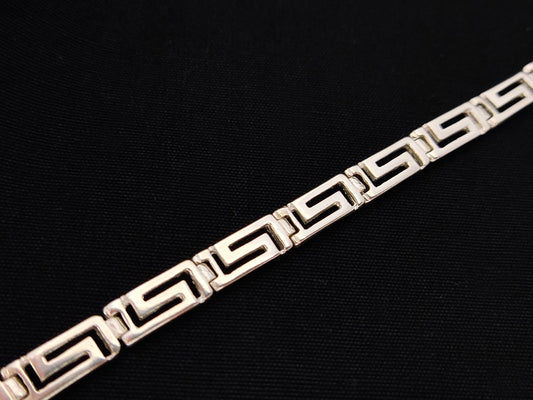 Silver Greek Bracelet, Solid Greek Key Meander Greek Men Women Bracelet 6mm, Greek Jewelry, Griechische Silber Armband, Bijoux Grecque
