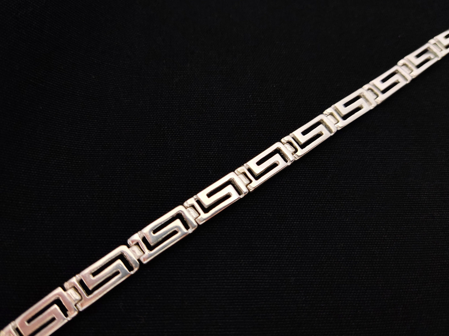 Silver Greek Bracelet, Solid Greek Key Meander Greek Men Women Bracelet 6mm, Greek Jewelry, Griechische Silber Armband, Bijoux Grecque
