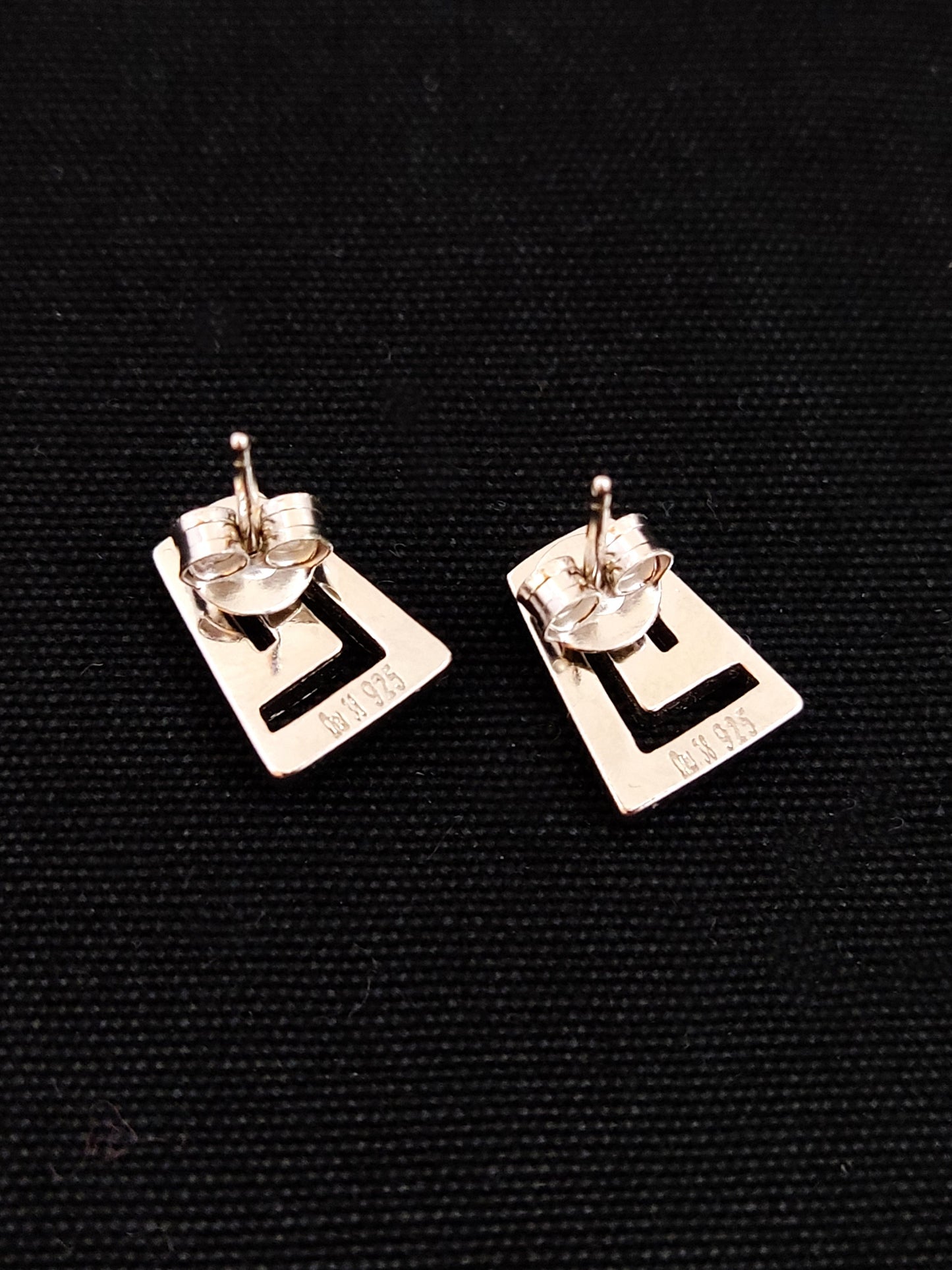 Sterling Silver 925 Greek Fire Blue Opal Stud Gradual Earrings 12x9mm, Greek Opal Square Earrings, Greek Jewelry, Griechischer Opal Ohrringe