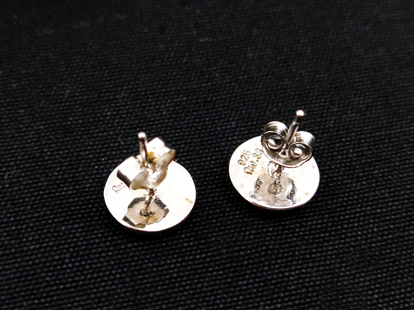 Sterling Silver 925 Round Fire Blue Opal Stud Small Earrings 10mm, Opal Hearts Earrings, Greek Kids Women Jewelry, Griechische Ohrringe