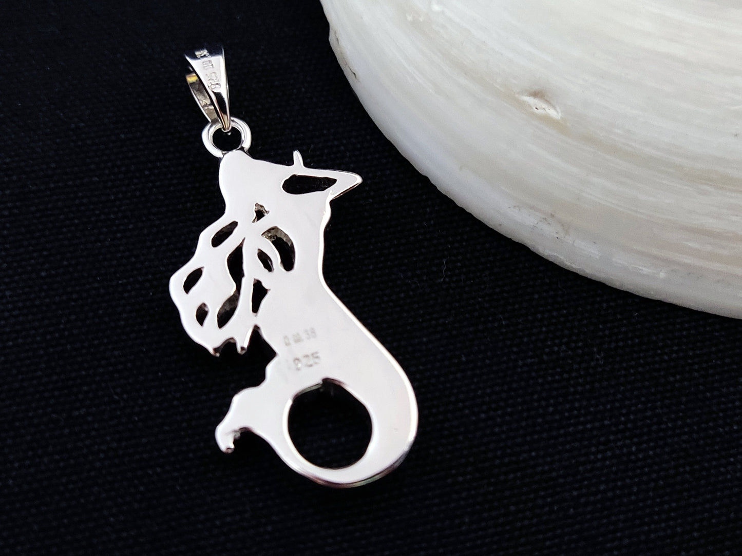 Sterling Silver 925 Mermaid Greek Gorgona 30x15 mm Opal Pendant, Mermaid Opal Pendant, Griechisches Blau Opal Anhanger, Grecque Pendetif