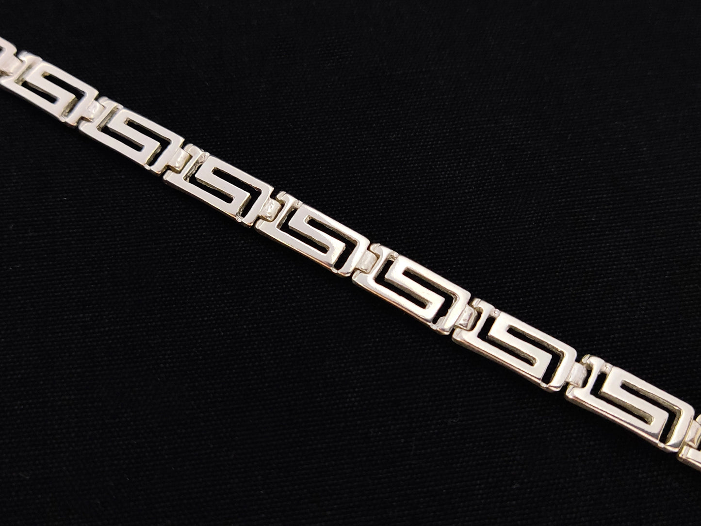 Silver Greek Bracelet, Solid Greek Key Meander Greek Men Women Bracelet 6mm, Greek Jewelry, Griechische Silber Armband, Bijoux Grecque