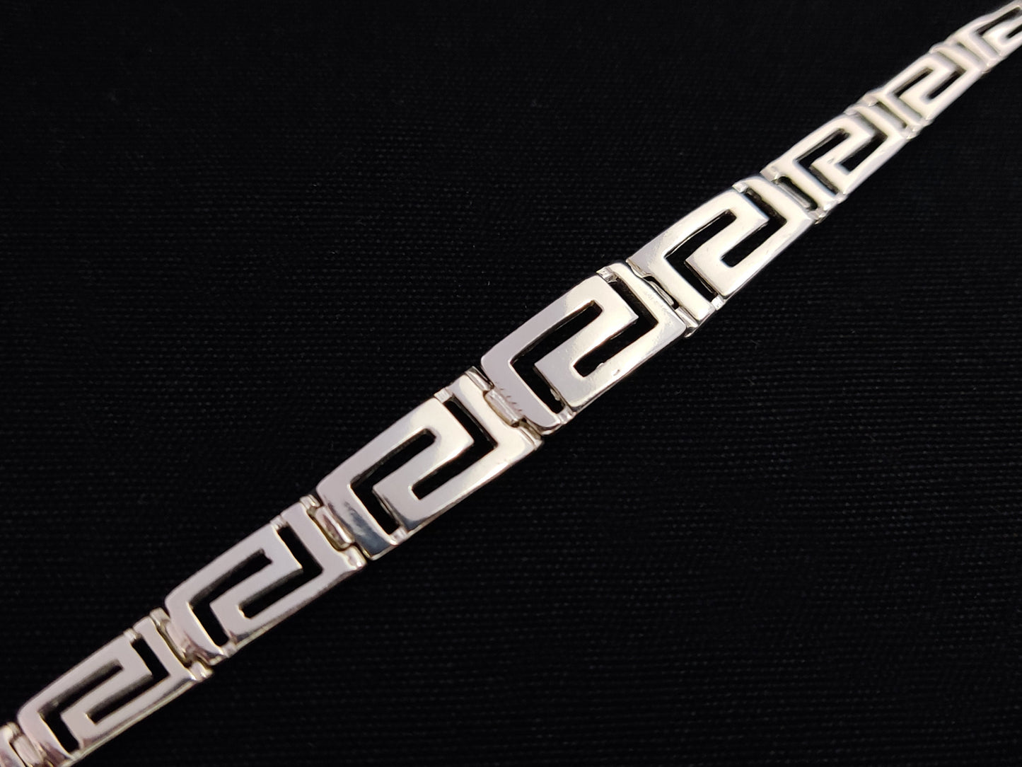 Silver Greek Bracelet, Greek Key Gradual 8mm Meander Bracelet, Greek Bracelet, Greek Jewelry, Greek Silver Bracelet, Bijoux Grecque