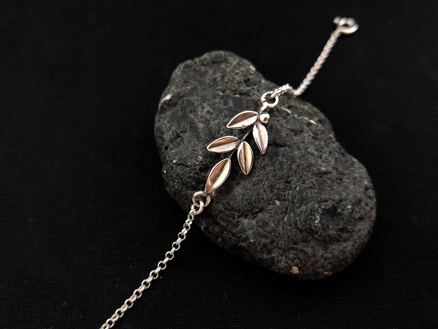 Greek Silver Leaf Bracelet, Goddess Athena Olive Leaves Fine Jewelry Adjustable Bracelet, Griechischer Silber Armband, Greek Jewelry