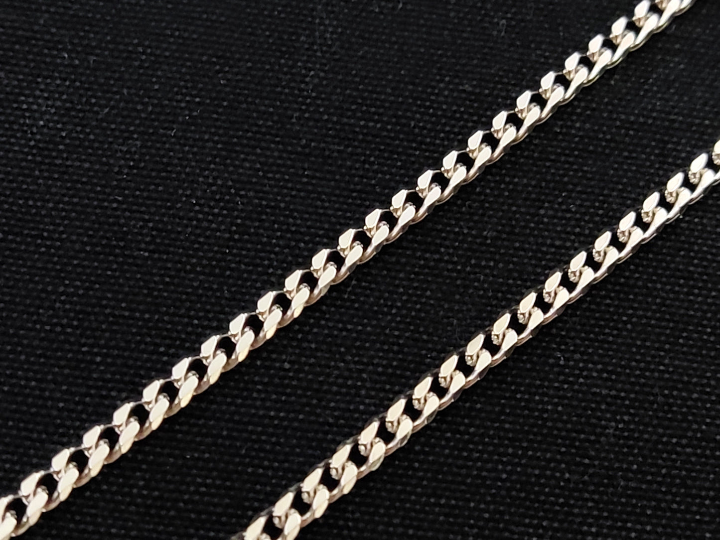 Sterling Silver 925 Gourmet Flat 3mm Modern Men Women Greek Curb Solid Chain, Silbet Kette, Mens Womens Silver Curb Chain, Modern Chain