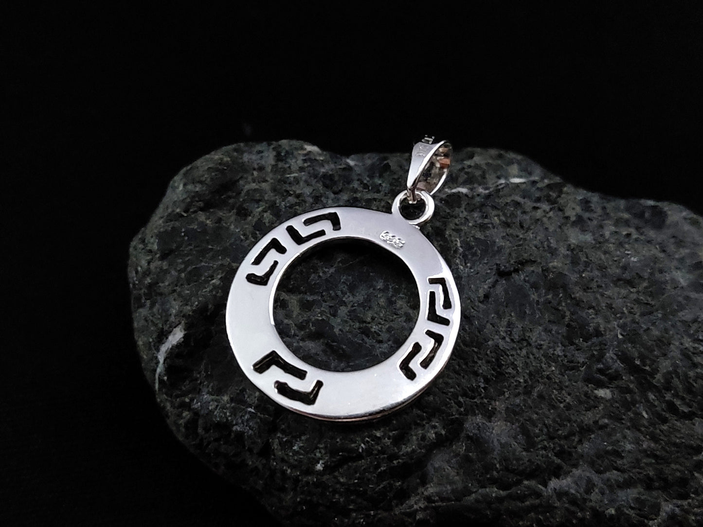 Greek Silver Pendant Opal 20mm