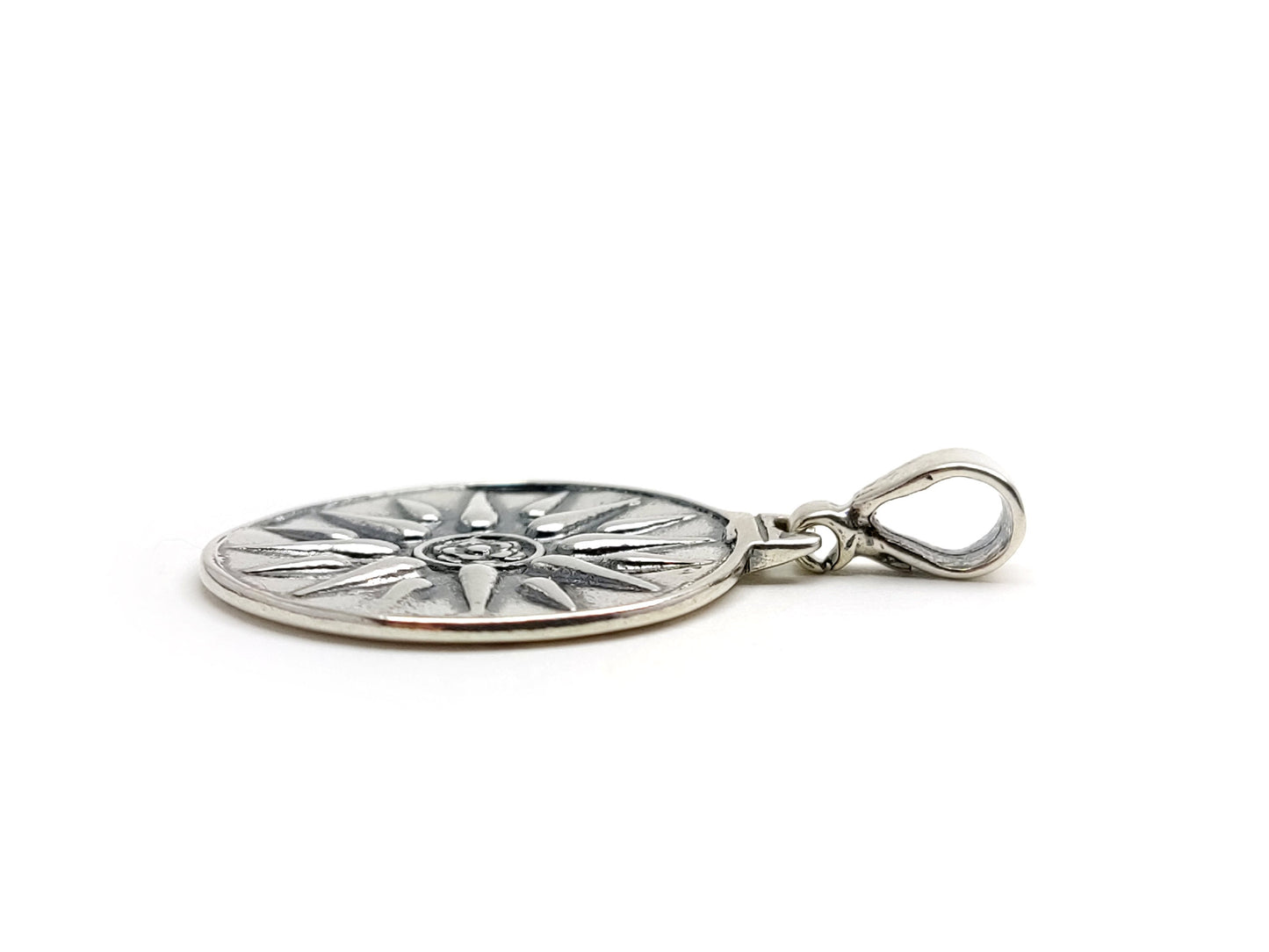 Sterling Silver 925 Greek Pendant , Vergina Greek Macedonia Sun Greek 23mm , Greek Jewelry , греческая кулон , Griechischer Anhänger
