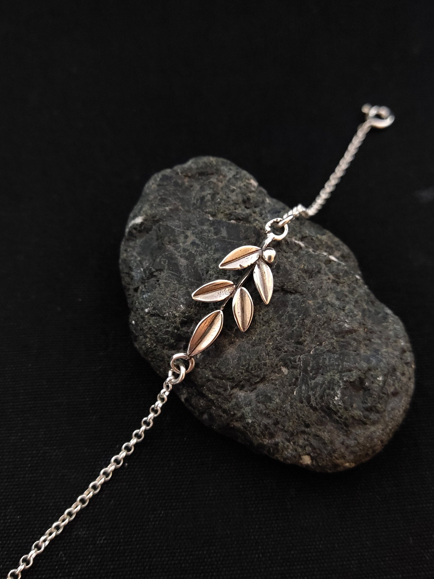 Greek Silver Leaf Bracelet, Goddess Athena Olive Leaves Fine Jewelry Adjustable Bracelet, Griechischer Silber Armband, Greek Jewelry