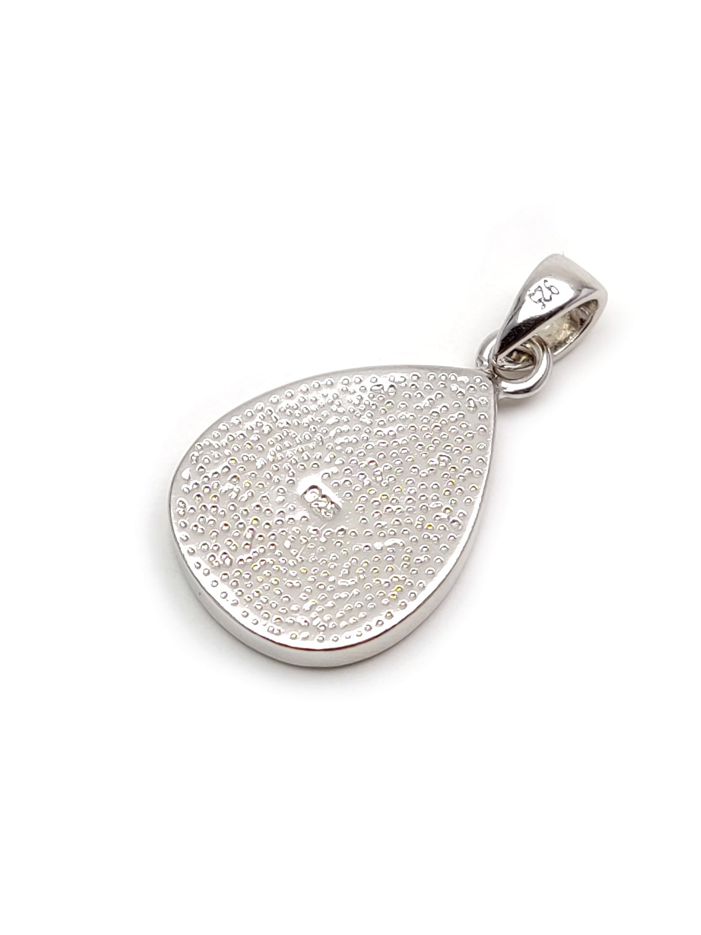 Blue Opal Drop Silver Pendant