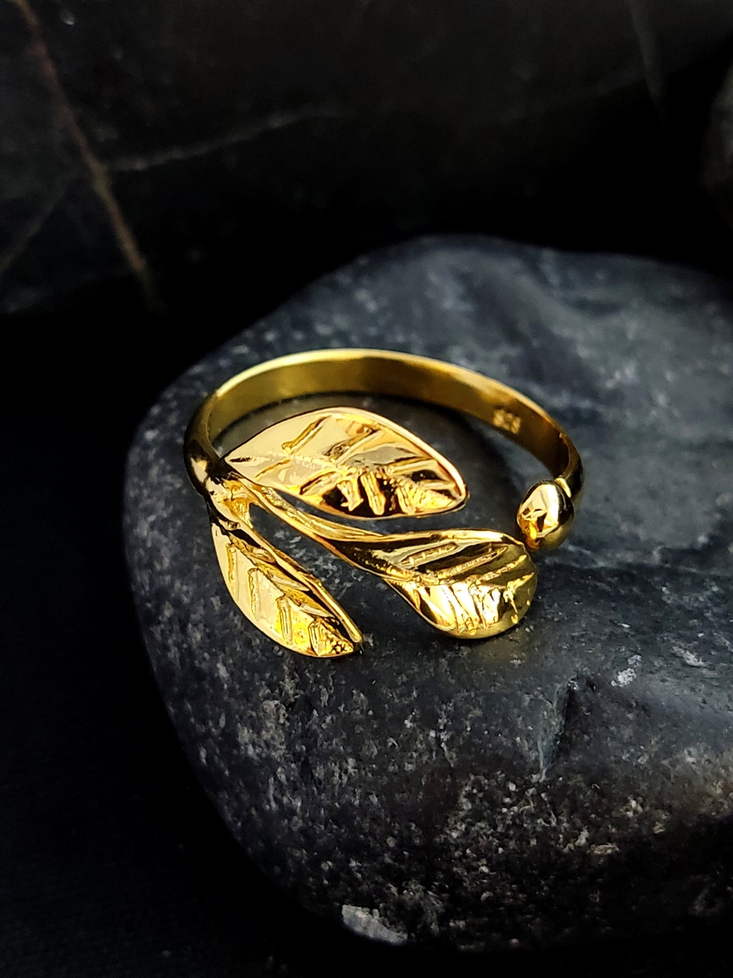 Silver 925 Greek Athena Olive Leaf Leaves Gold Plated 22K Adjustable Ring 6.5-8US, Silver Greek Gold Plated Jewelry Bracelet, Bijoux Grecque