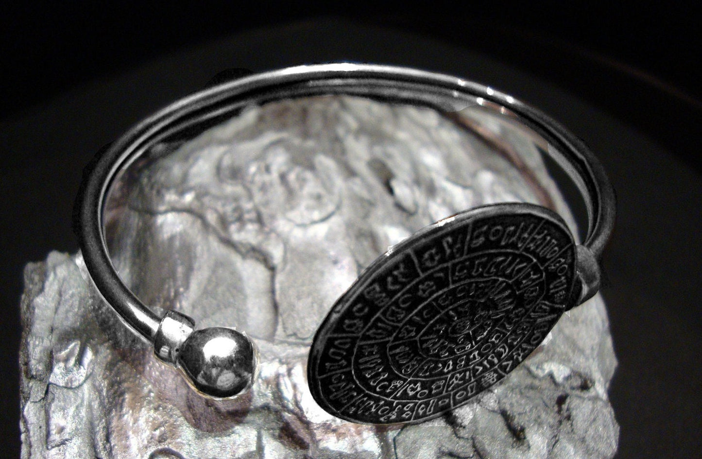 Phaistos Disc Silver Bracelet