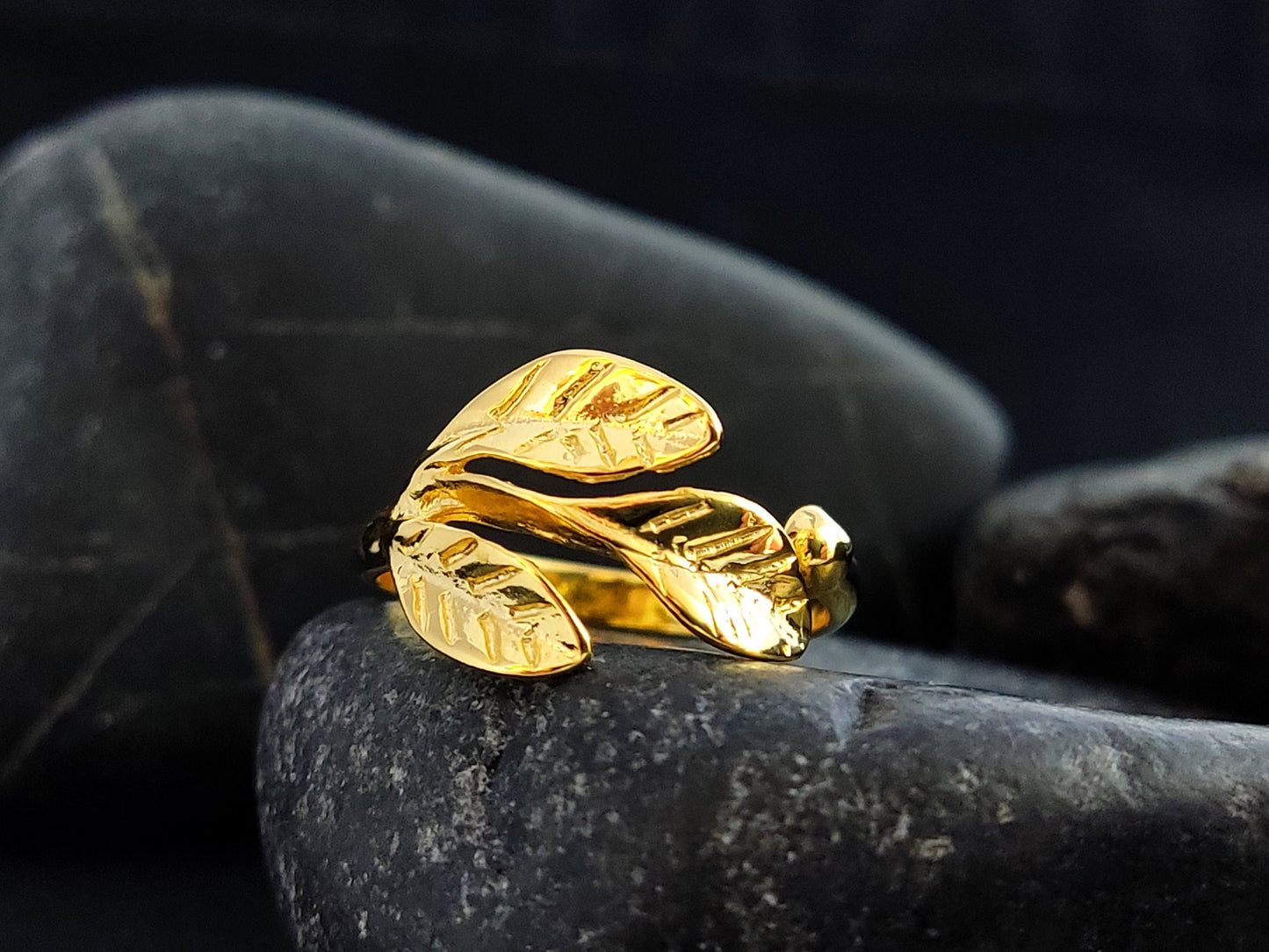 Silver 925 Greek Athena Olive Leaf Leaves Gold Plated 22K Adjustable Ring 6.5-8US, Silver Greek Gold Plated Jewelry Bracelet, Bijoux Grecque