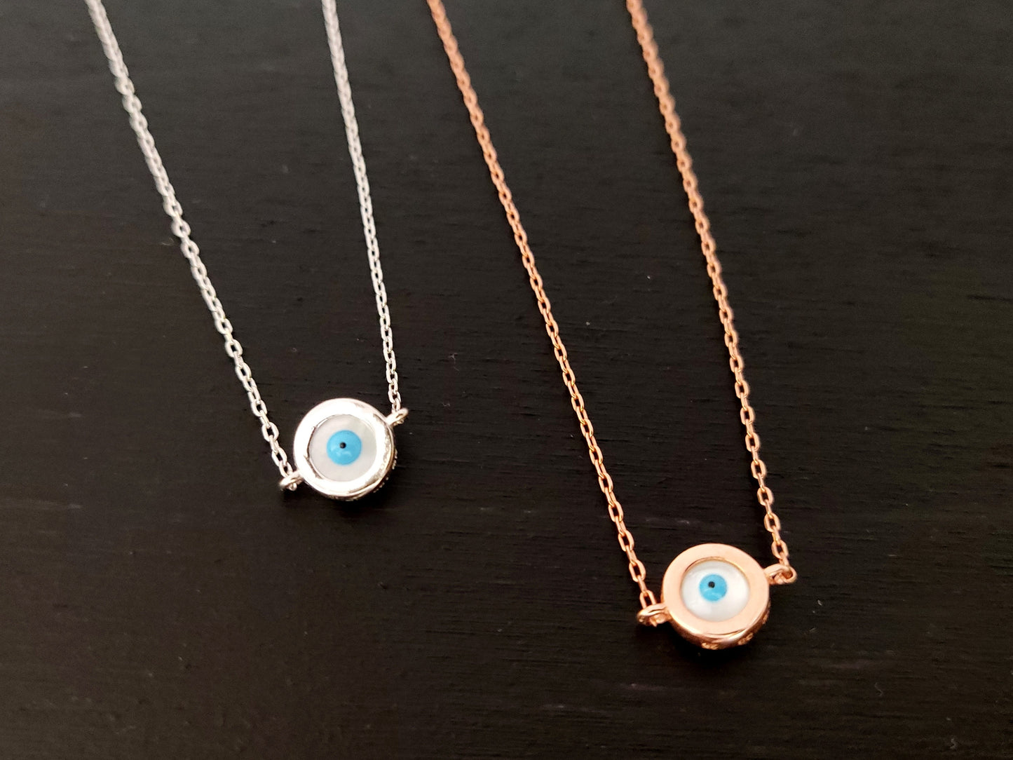 Evil Eye Greek Silver Necklace, Mati Evil Eye Fine Small Pendant Necklace, Jewelry From Greece, Griechischer Silber Auge, Bijoux Grecque