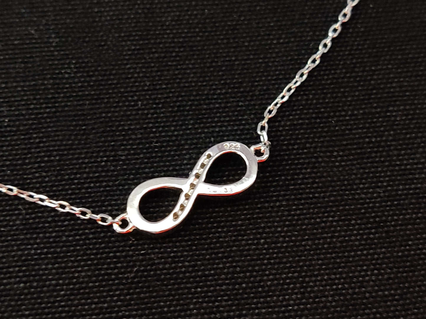 Sterling Silver 925 Infinity Eternity Loop Fine Chain Adjustable Minimalist Crystal Bracelet , Griechischer Silber Armband, Bijoux Grece