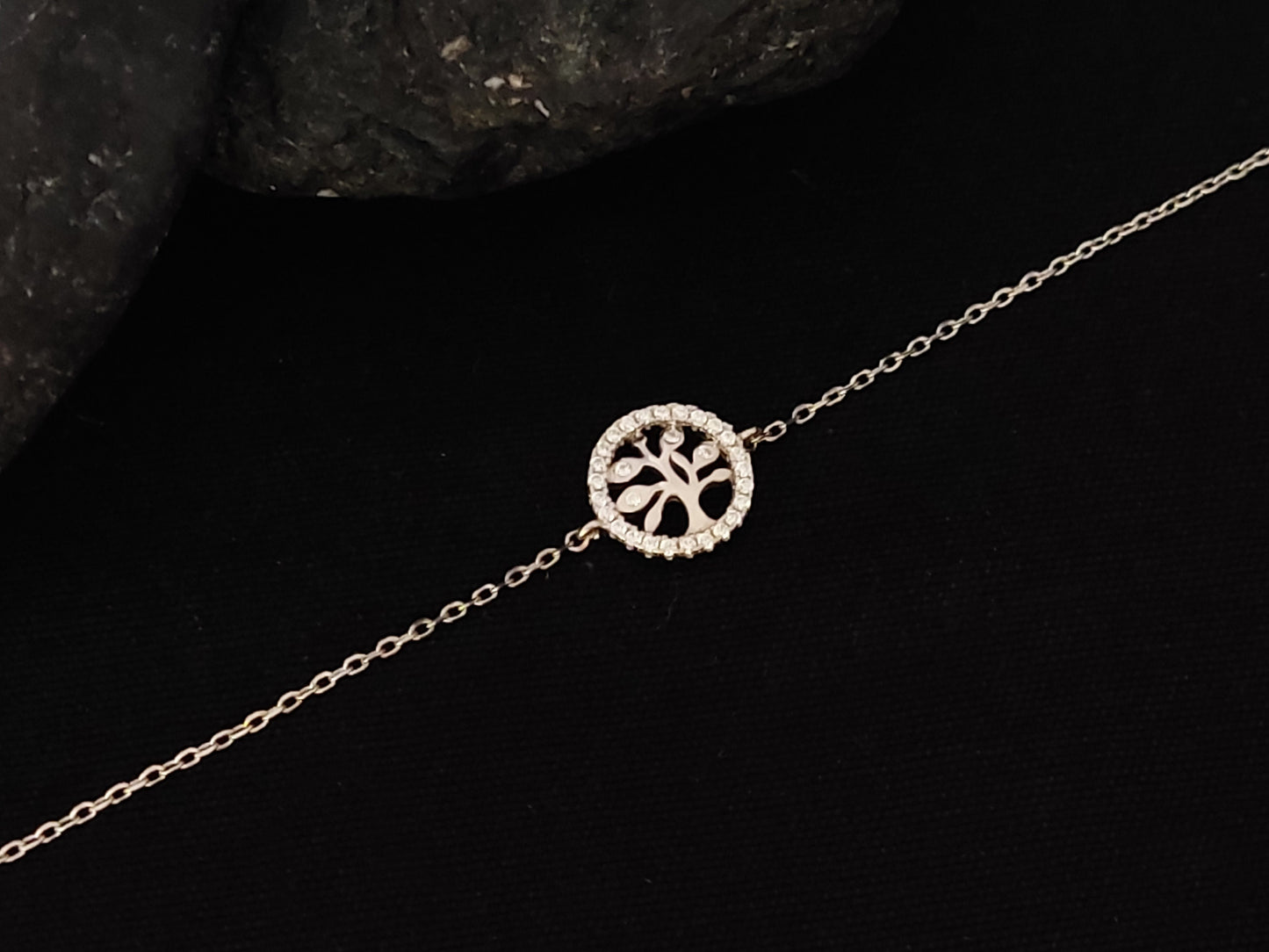 Sterling Silver 925 Tree Of Life 10mm Fine Chain Adjustable Minimalist Jewelry Greek Bracelet , Griechischer Silber Armband, Bijoux Grece
