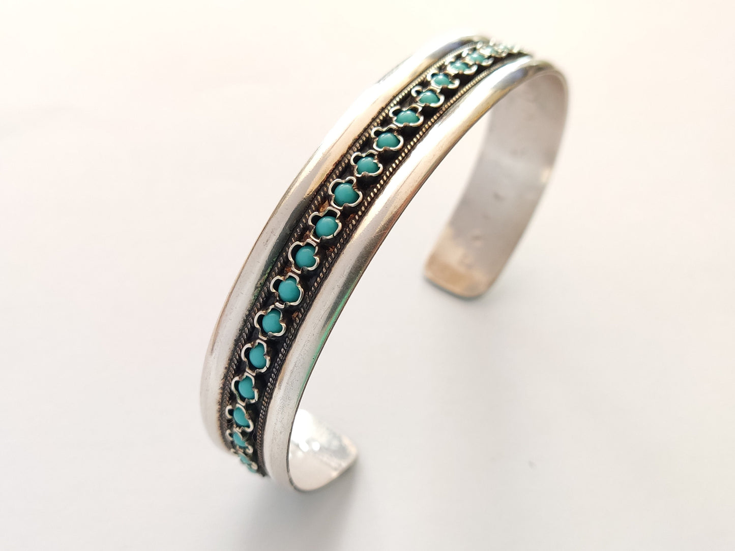 Sterling Silver 925 Greek Turquoise Cuff Unisex Jewelry Bracelet 14mm, Griechischer Silber Armband, Bracelet Bijoux Grecque, Men Women