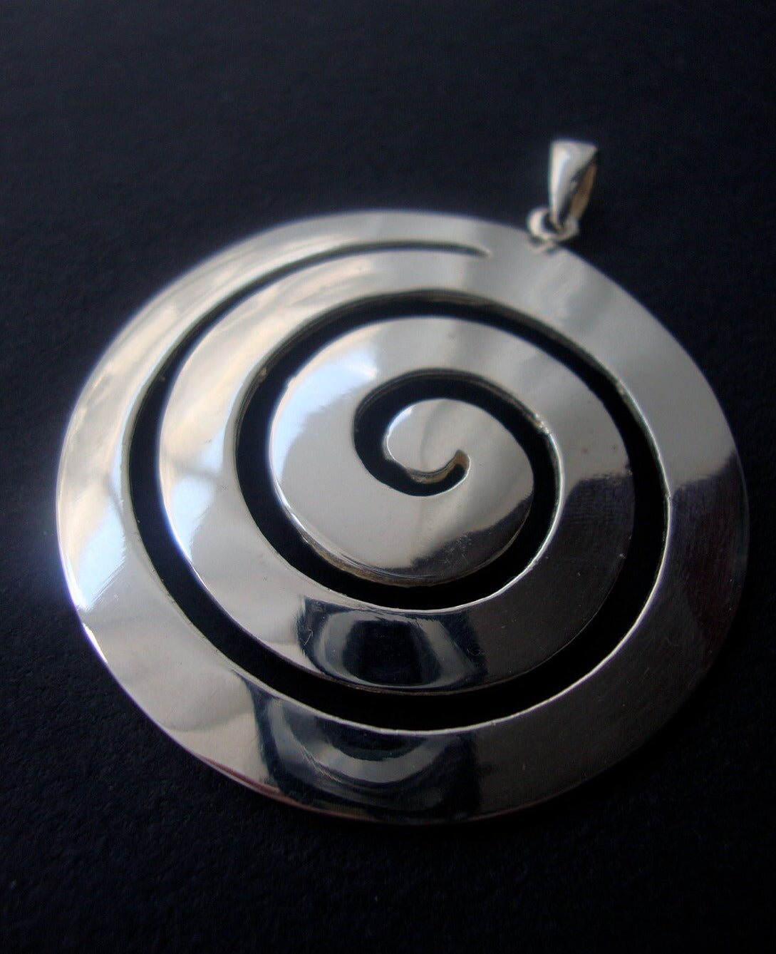 HALF PRICE | Greek Spiral Silver Pendant 48mm | Sirioti Jewelry