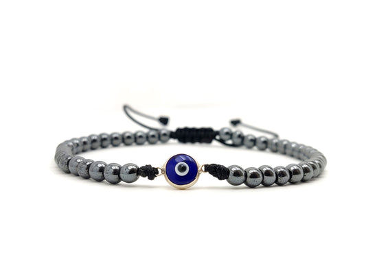 Silver Evil Eye Bracelet, Blue Evil Eye Nazar Greek Jewelry Bracelet, Mati Bracelets, Griechischer Silber Armaband Auge, Bijoux Grecque
