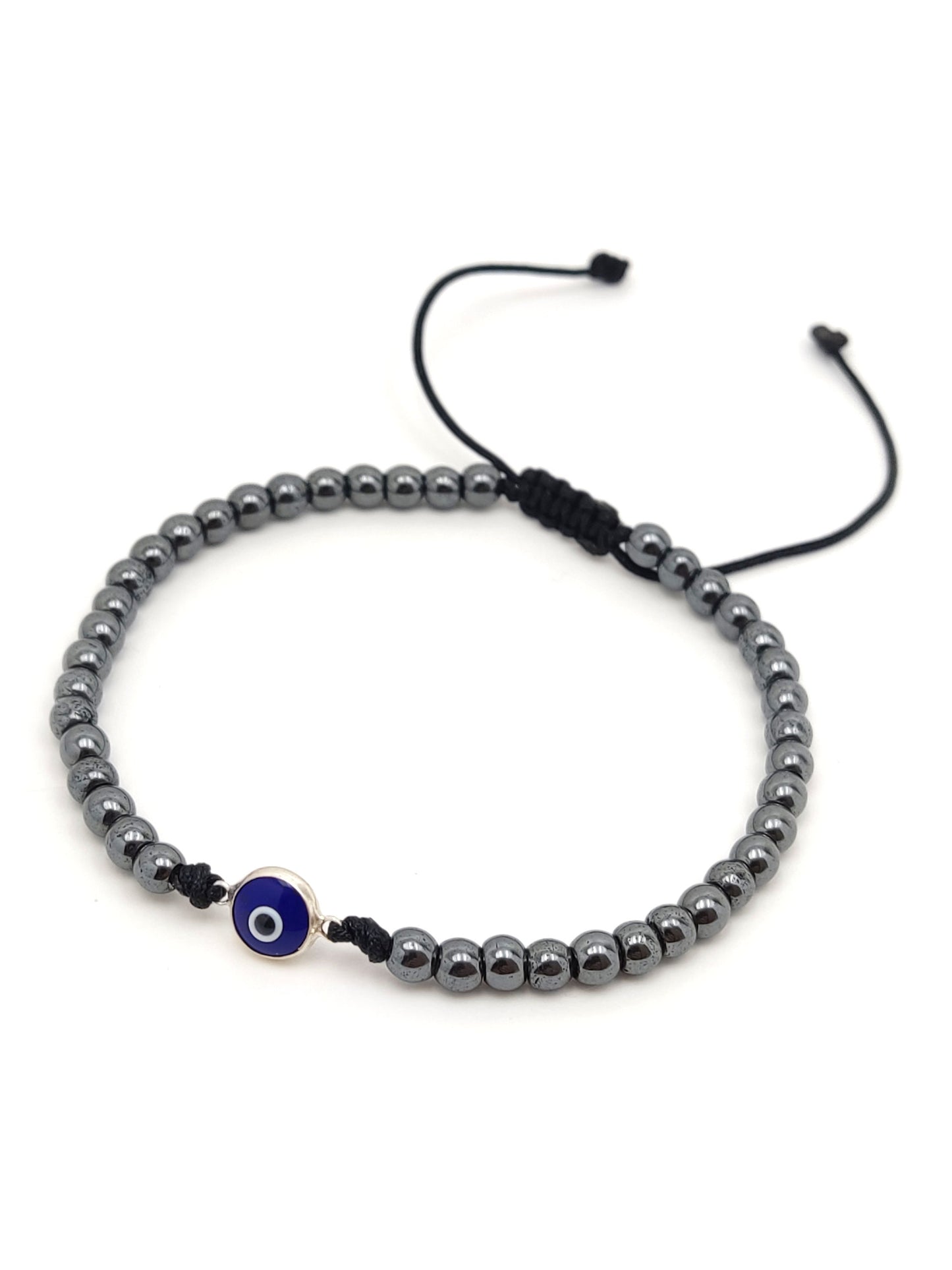 Silver Evil Eye Bracelet, Blue Evil Eye Nazar Greek Jewelry Bracelet, Mati Bracelets, Griechischer Silber Armaband Auge, Bijoux Grecque