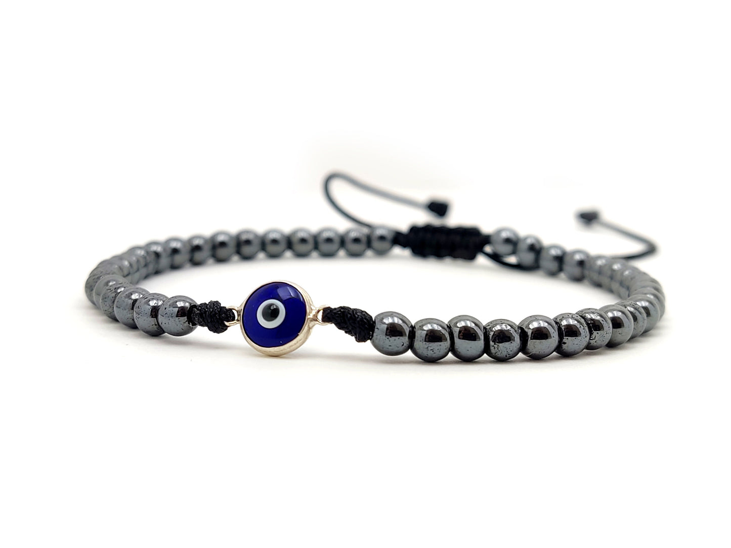 Silver Evil Eye Bracelet, Blue Evil Eye Nazar Greek Jewelry Bracelet, Mati Bracelets, Griechischer Silber Armaband Auge, Bijoux Grecque
