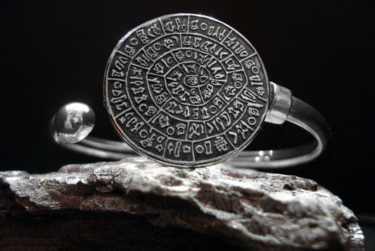 Phaistos Disc Bangle Cuff, Phaistos Disc Bracelet